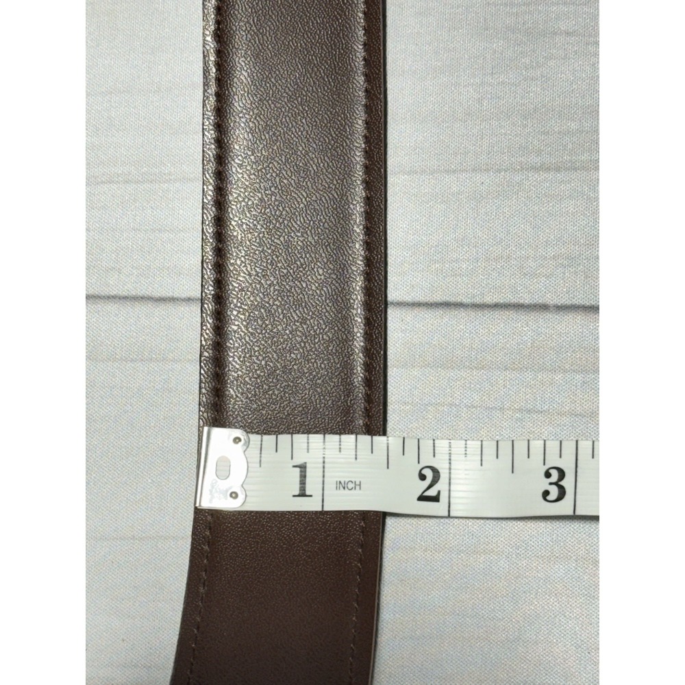 Vintage Peacock Feather Inlay Belt Leather Hippie Boho Gold Tone Slide Buckle - Picture 10 of 10